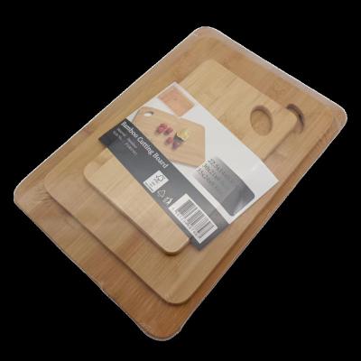 China Viable Wholesale Price 3 Pieces Set 100% Natural Bamboo Wood Cutting Boards Customize Choppers With Handle for sale