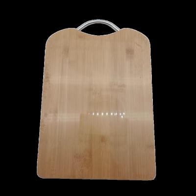 China OEM ODM Viable High Quality Durable Natural Bamboo Cutting Boards For Kitchen Cutting Plates With Stainless Steel Handle for sale