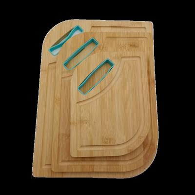 China Sustainable Hot Selling 3-Piece Set Original Eco-friendly Bamboo Cutting Board Bamboo Choppers With Juice Groove for sale