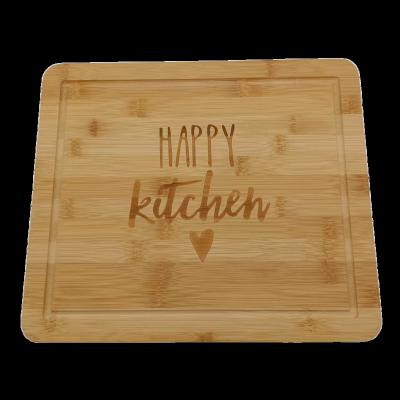 China 2023 Factory Price Viable Hot Sale Square Bamboo Cutting Boards with Juice Groove Steak Serving Chopping Blocks for Kitchen for sale