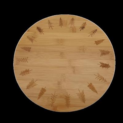 China Customized Viable Extra Large 12 Inch Round Bamboo Wooden Cutting Board With Laser Logo Kitchen Bamboo Chopping Blocks For for sale