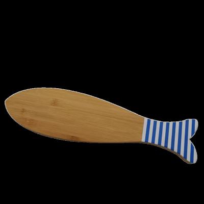 China New Design Viable Fish Shaped Bamboo Wood Cutting Board With Kitchen Tool Cheese Boards Cutting Plates UV Printing Crafts for sale