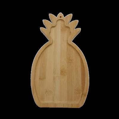 China Sustainable Unique Design Pineapple Shaped Snack Dishes Bamboo Kitchen Serving Tray For Nuts Candy Fruits Bamboo Appetizers Tray for sale