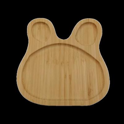 China High Quality Eco-friendly Bamboo Wooden Cartoon Shape Dinner Dishes Party Animal Snack Tray For Gifts Sustainable for sale