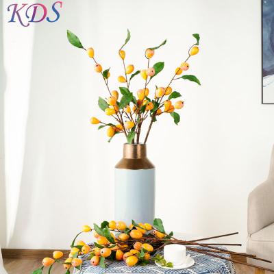 China Environmental-frendly Artificial Christmas Decoration Fortune Fruit Artificial Flower Wedding Decoration Home Loquat Fruit Plants for sale