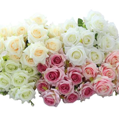 China Fashional Artificial Flowers Artificial Flower Rose 12 Heads Bouquets Silk Rose Decoration for Garden and Wedding Plants Simulation Silk Fake Rose for sale