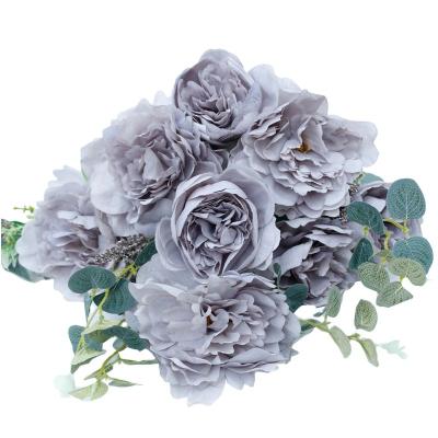 China Minimalist flowers artificial peony for home decoration and wedding silk simulation brunch peony plants plant the fabric flower for sale