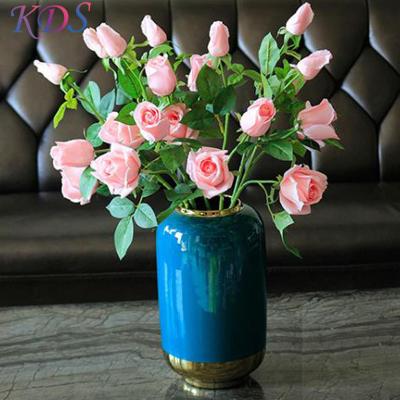 China High quality fake flowers home celebration rose decorative flowers for wedding home decoration simulation plant for sale