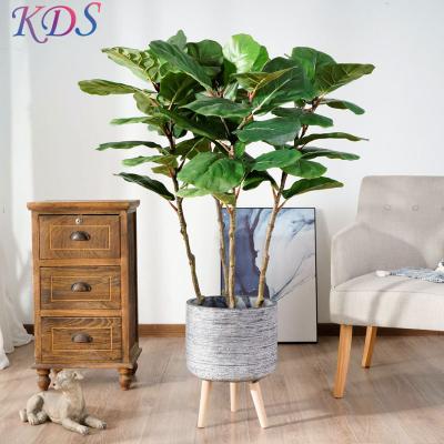 China Wholesale Contemporary Plastic Artificial Ficus Bonsai Trees Fiddle Leaf Fig Tree Fake Ficus Tree Branch Plants Ficus Quinquefolia for sale