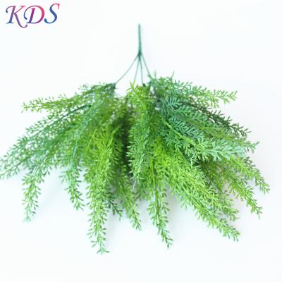 China Minimalist wholesale plastic artificial 6hesds leaves for green wall and wedding for sale