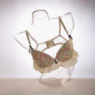 China Fashion Inflatable Plastic Transparent Female Bra Display Mannequin Clearly for sale