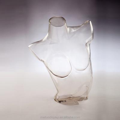 China Inflatable Bra Clear Transparent Polycarbonate, Odorless And Harmless Plastic Female Half Body Mannequin for sale