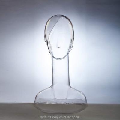 China Inflatable Clear Plastic Transparent Egg Head Men Display Faceless Mannequin For Hat for sale