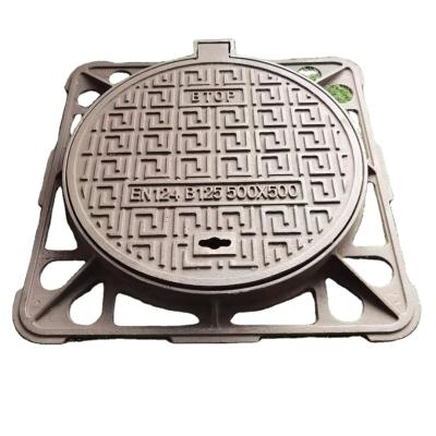 China Industry EN124 D400 Epoxy Coating DCI Ductile Iron Water Tank Manhole Cover Produced By Shandong Julin Is In Spain for sale