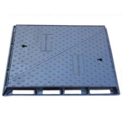 China ggg500-7 malleable iron rectangle malleable iron manhole cover with hinge and lock for sewer for sale