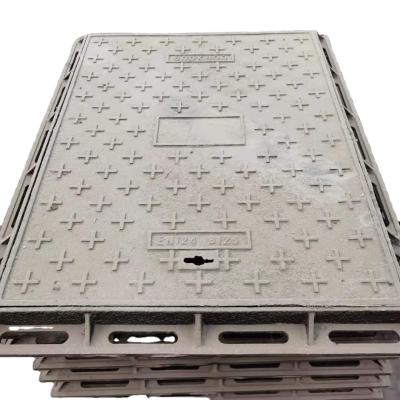 China ggg500-7 Iron Double Manhole Cover Rainwater Rectangle Malleable Customizable Sealed Manhole Cover for sale