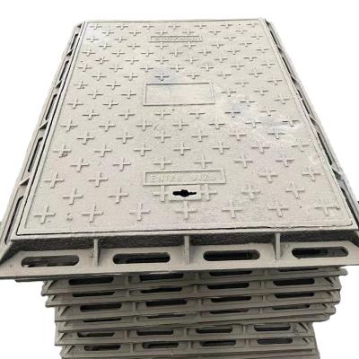 China Ductile iron ggg500-7 cast iron double sealed manhole cover rainwater rectangle cover for sale