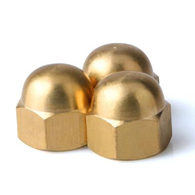 China Heavy industry porcelain factory DIN 1587 brass domed hex cap nut M5 for sale