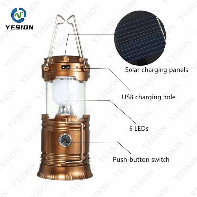 China Residential Foldable Outdoor Usb Rechargeable Solar Led Tent Growing Lamp Lanterns Fan Emergency Camping Light With Hanging Hook for sale