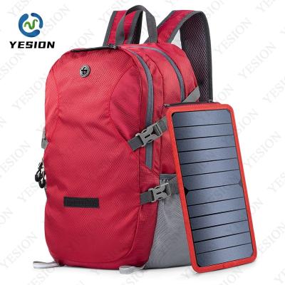 China Foldable Outdoor Backpack Bag Supply with Solar Panel Battery Power Bank Charger for Smartphone Outdoor Camping Travel Climbing Hiking for sale