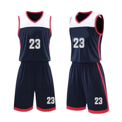 China Custom Anti-UV Sublimation Fully Printed V Neck Mesh Training Basketball Suits for sale