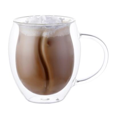 China Classic/Postmodern Double Wall Glass Mug Coffee Mugs New 2020 Double Wall Glass Coffee Mug Set Of 2 Insulated Latte Cups, 12 Ounce for sale