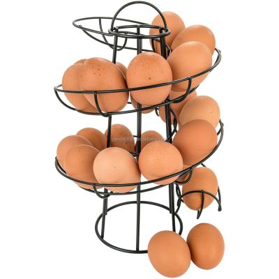 China 2022 Viable Rotating Egg Skelter Dispenser Spiral Racks 3 Dozen Egg Storage for sale