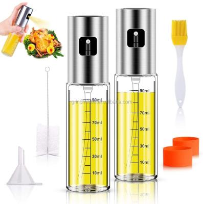 China 2021 Viable Olive Oil Sprayer Set, 100ml 5 IN 1 Oil Dispenser Glass Bottle for BBQ Salad Cooking Roasting Grilling Cooking for sale