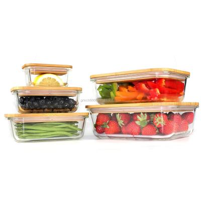 China Microwave Viable Glass Lids Meal Prep Containers Food Storage Pantry Kitchen Refrigerator Bamboo Cabinet Organizer, Lunch Box, Butter Dish for sale