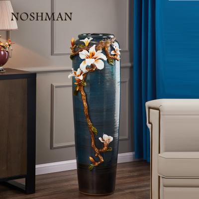 China Luxury Home Decorative Ceramic Vase NOSHMAN Florero de piso Porcelain Flower Floor Chandelier Art Decor Hotel Large for sale