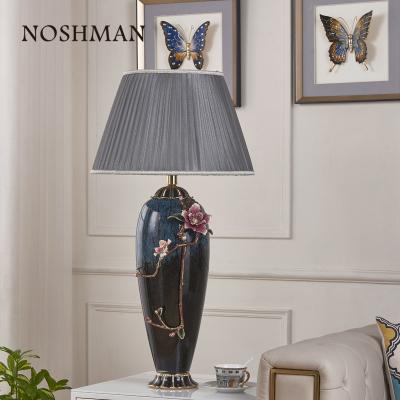 China Color Enamel Home Decoration Accessories Hotel Restaurant Mesa Lamparas Vintage NOSHMAN Eco-Friendly Glass Table Lamp for sale