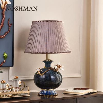 China NOSHMAN Modern Luxury Home Decor Esmaltada Christmas Gifts Lampara de mesa Lighting Enamel Crystal Glass Table Lamp Lamp for sale