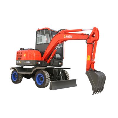 China Shanding Brand Imported Farms Hydraulic System 4 Ton Wheel Excavator for sale