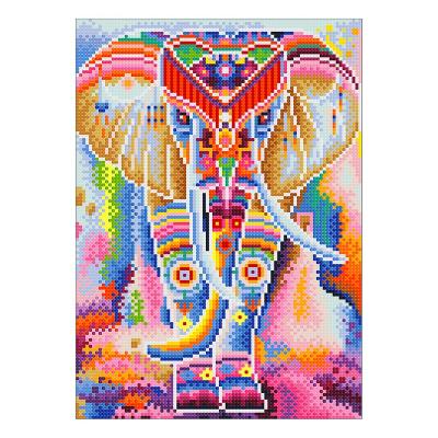 China Home Decoration 30x40cm Full Diamond Painting Handmade 5d Gift Colorful Luminous Elephant for sale