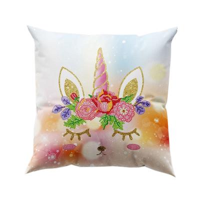 China Cartoon Diamond Painting Pillow Bedroom Cushion Case Room Sofa Bedroom Decoration For Christmas for sale