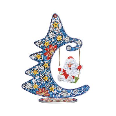 China Cartoon New Arrival Handmade Diy Diamond Painting PVC Color Design Light Lamp Holder Blue Desk for sale