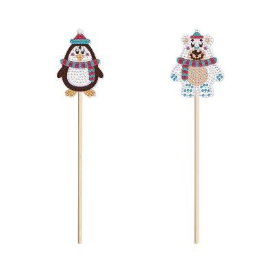 China Cute Animal Diamond Painting Plant Stick Two-part Morden Creative Home Handmade Decoration for sale