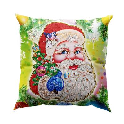 China Cartoon Throw Handmake Diamond Painting Pillow Decoration As Festival Christmas Day for sale