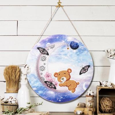 China New Arrival CLASSIC Wall Hanging Tin Round Wall Painting With DIY Diamond PVC Sticker for sale