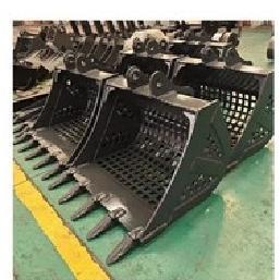 China Long Type Screening Bucket For Excavator Scoop Type For Slope Foot Stone Ballast for sale