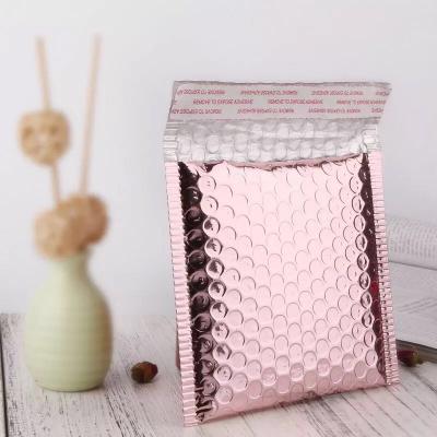 China Luxury Rose Gold Aluminum Post Padded Mailer Bubble Mailer Poly Envelope Mailing Bag for sale