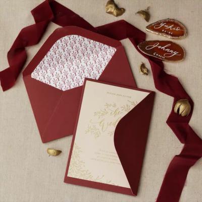 China Viable Custom Luxury Card Classic Wedding Invitation Card With Envelope Appreciate Card for sale