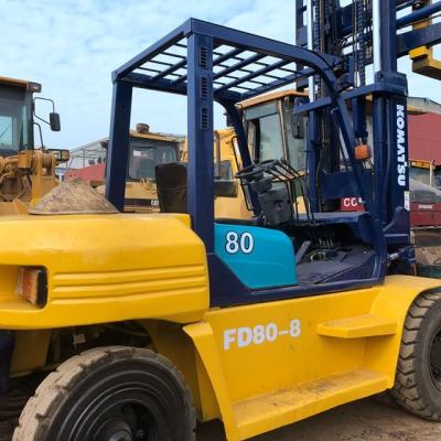 China Japan 8ton used diesel forklift for sale, Secondhand Komatsu Diesel Forklift FD80 cheap price for sale