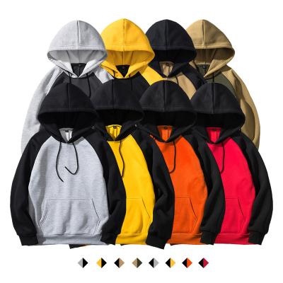 China Breathable Custom Logo 2021 Casual Autumn Winter Hoodie Color Block Hoodies Patchwork Fleece US Eu Size Oversized Sweatshirts Hoodies for sale