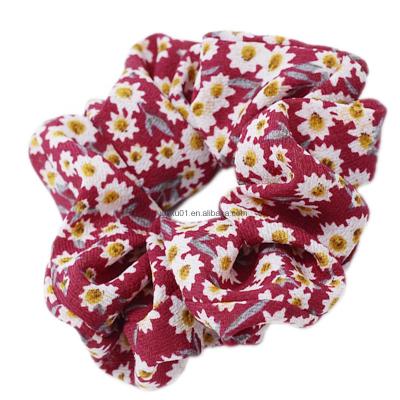 China High quality silky synthetic cotton elastic {HA1017] fashion chiffon hair accessories large size scrunchies. for sale