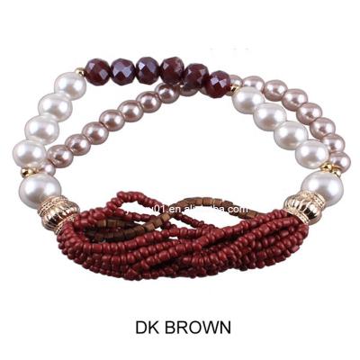 China La BOHÊME [BR1067] Multi - Tone Glass Pearl and Seed Bead Bracelet for sale