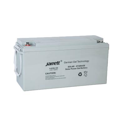 China Storage Jarrett Systems 12V 150AH Full Capacity Gel Solar Power Battery For Solar System Rechargeable Deep Cycle Battery for sale