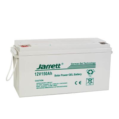 China Jarrett Free Maintenance Gel Battery 12V 100AH ​​150AH 200AH Solar Powered Deep Cycle Storage Gel Solar Battery For Solar Project for sale