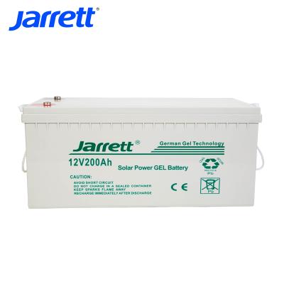 China Jarrett Free Maintenance Solar Gel Battery 12 Volt 100AH ​​150AH 200AH Deep Cycle Solar Gel Battery Solar Energy Storage Systems Battery for sale