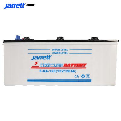 China Jarrett 12V 120AH Large Capacity Home Appliances Deep Cycle Lead Acid Battery Dry Cell Solar Battery For Car for sale